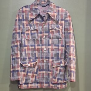 Vintage Plaid Button-Up Jacket